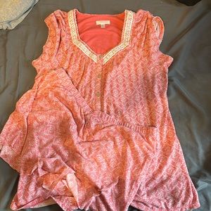 A pj set with shorts  and top